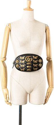 Gucci Pre-owned Womens Gg Marmont Belt Bag - Black Leather - One Size