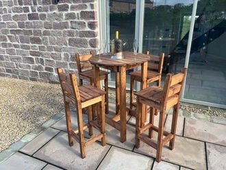 Charles Taylor Trading Deluxe Alfresco Bar Set Four Seater in Brown