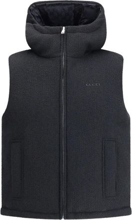 Gucci reversible hooded jacket - women - Wool - 42 - Grey