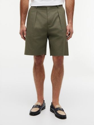 Tommy Hilfiger Mens Relaxed Cotton-Linen Blend Chino Short - Green - 28