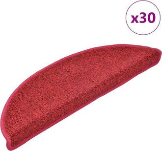 vidaXL Tappetini per Scale 30 pz Rosso Bord&ograve; 56x17x3 cm - Vidaxl