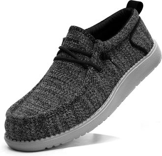 Itazero Men Extra Wide Shoes - 4E to 5E Wide Toe Box Shoes for Men XX Wide Width Swollen Feet - Mens Loafers & Slip-ons with Arch Support Insole for Plantar F