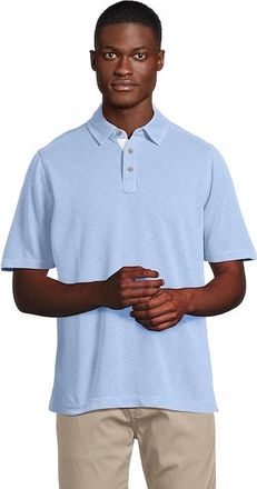 Johnston & Murphy Vintage Slub Polo Mens Clothing Light Blue : 2XL, Polyester/Modal