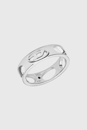 Diesel Stainless Steel Band Ring - Rings - Unisex - Silver