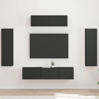 vidaXL Vidaxl Mueble De Tv 5 Uds. Negro