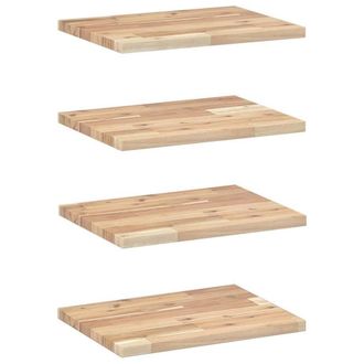 Berkfield Home Floating Shelves 4 pcs 40x30x2 cm Untreated Solid Wood Acacia in Brown | Size: 40 x 30 x 2 cm