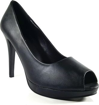 Generic Mens Womens Drag Queen Cross Dresser HIGH Heel PEEP Toe Court Shoes Big Sizes UK 9,10,11,12 (UK 11/EU 45, Black Mat)