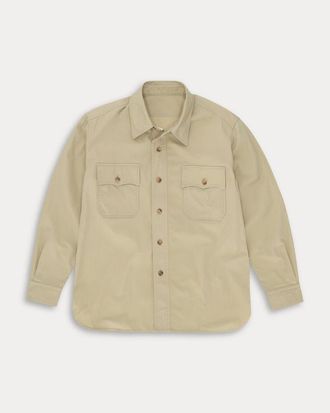 Fortela CPO 2.0 Cotton Drill Overshirt in Beige at Nordstrom, Size Xx-Large Eu