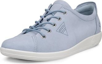 Ecco Schn&uuml;rschuh ECCO Ecco Soft 2.0, Damen, Gr. 36, blau (hellblau), Nubukleder, Schuhe Schn&uuml;rschuh, Freizeitschuh, Halbschuh, Schn&uuml;rschuh mit dezenter Log