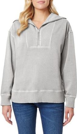 C&C California Hailey Sun Washed Fleece Zip Pullover in Silver Grey at Nordstrom Rack, Size Medium