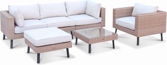Sweeek Conjunto de muebles de jard&iacute;n para 5 personas en resina