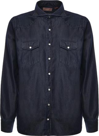 Borriello Denim overhemd - Heren - Spijkeroverhemden - Blauw - L - Denim - Overhemden
