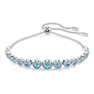 Swarovski Bracelets, female, Gray, Size: ONE SIZE Unisex Imber Tennis Bracelet Blue Rhodium-Plated 5719282
