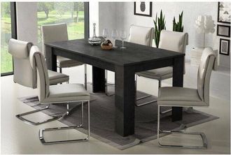 Dmora Dmora Mesa De Comedor Extensible, Consola Extensible, Mesa Moderna Con Extensiones, 160 / 220x88h80 Cm, Color Gris Ceniza, Con Embalaje Reforzado