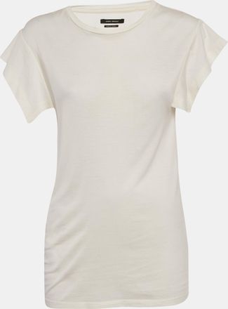 Isabel Marant Ivory Jersey Flounce Sleeve Top