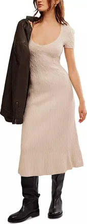 Free People Madsen Midi Dress In Beige