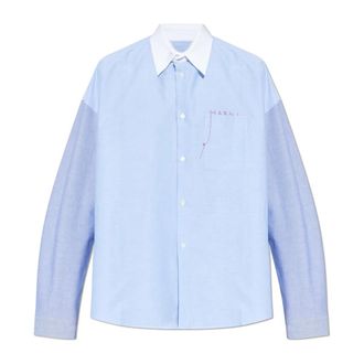 Marni Formal Shirts, male, Blue, Size: XL Oversize Shirt