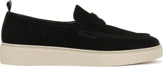 Kazar Zwarte instap sneakers met zilveren logo - Heren - Loafers - Zwart - 42 EU - Su&egrave;de - Schoenen