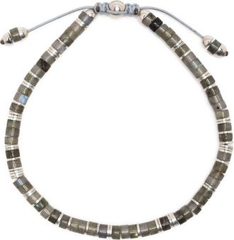 M by Maor Silver-Tone Tucson Beaded Bracelet - Mens - Silver/Stone