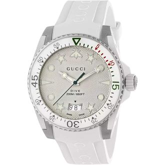 Gucci YA136337 Dive Unisex Watch - White Silicone - One Size
