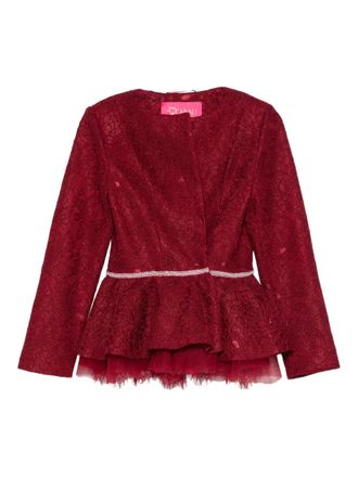 Miau by Clara Rotescu Arlet embellished lace jacket - Red