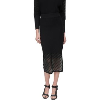 DKNY Illusion Rib Sweater Skirt in Black at Nordstrom, Size X-Small