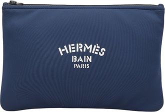 Hermès Navy Polyamide Pouch (Pre-Owned)