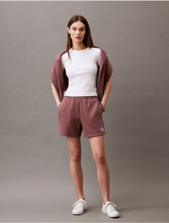 Calvin Klein Jeans Calvin Klein Womens Monogram Logo Fleece Shorts - Brown - XS