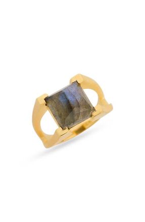 Dean Davidson Mini Plaza Labradorite Ring in Yellow Gold/Labradorite at Nordstrom, Size 7
