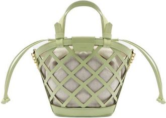 Arezzo Small Petra Leather Bucket Bag in Cotton Mint/natural at Nordstrom