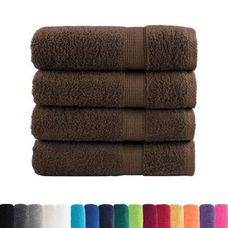 Berkfield Home Premium Bath Towels SOLUND 4pcs Brown 100x150cm 600gsm