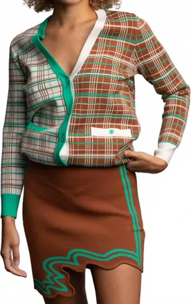 Ph5 Eilish Wavy Mini Skirt In Brown