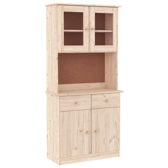 vidaXL Aparador Alto Alta Madera Maciza De Pino 77x35x165 Cm Vidaxl