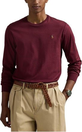 Polo Ralph Lauren Soft Touch Long Sleeve T-Shirt in Spring Wine Heather at Nordstrom, Size Xx-Large