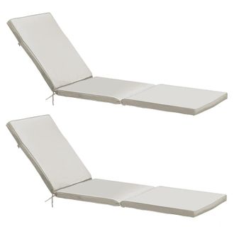 Oviala Juego de 2 cojines para tumbona de poli&eacute;ster, 186 x 53 x 5 cm beige