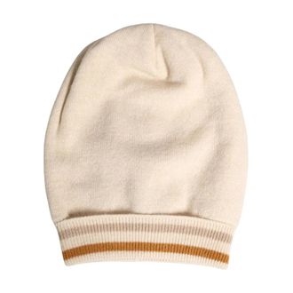 Dolce & Gabbana Beanies, unisex, Beige, Size: ONE SIZE Striped Knit Beanie