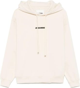 Jil Sander Felpa con cappuccio e logo - Toni neutri