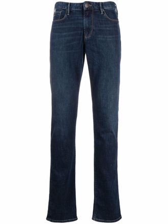 Emporio Armani mid-rise straight leg jeans - Blue