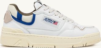 Autry CLC LOW SNEAKERS IN WHITE LEATHER AND BLUE SUEDE
