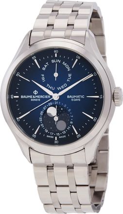 Baume & Mercier Clifton Automatic Moon Phase Blue Dial Mens Watch 10725