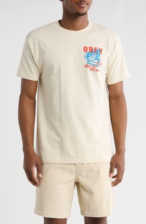 Obey Printing Press Make Art Graphic T-Shirt in Cream at Nordstrom Rack, Size Xx-Large