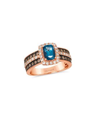Le Vian 14K Rose Gold 1.67 ct. tw. Diamond & London Blue Topaz Cocktail Ring