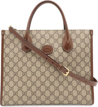 Gucci Brown Ivory Gg Supreme Handbag Shoulder Bag Tote Bag (Pre-Owned)