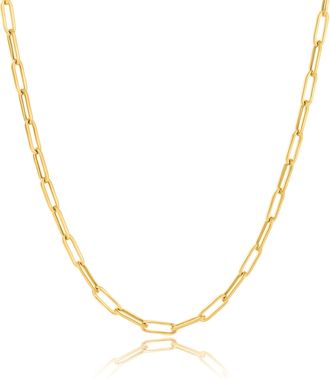 MAX + STONE 14K Yellow Gold Paperclip Chain Link Necklace