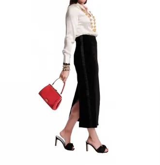 Frances Valentine Tuxedo Maxi Skirt In Black