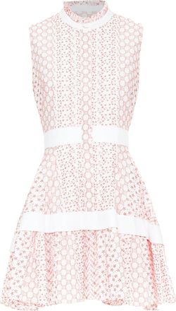 Alexis 2020 white pink rustikan floral guipure lace fit flare dress M