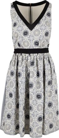 Moschino Voordelige en chique Moschino midi-jurk met geborduurde strepen - jaren 2010