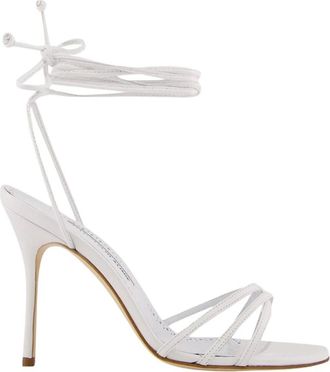 Manolo Blahnik Dames, Schoenen, Wit, Maat: 40 EU Leer