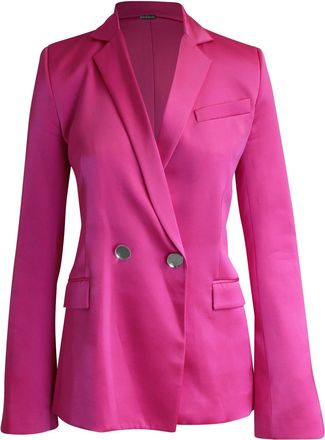 DAVID KOMA Double-Breasted Blazer in Pink Acetate