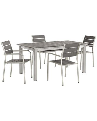 ModWay Shore 5Pc Outdoor Patio Aluminum Outdoor Dining Set